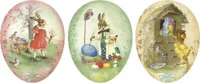 Produktbild von Pappmaché-Füllei Vintage II, Ø 12 cm, sortierte Hasenmotive
