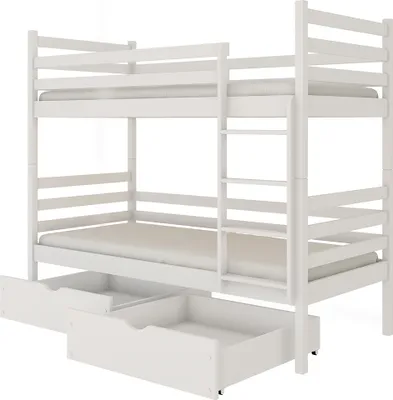 Produktbild von Kinder Etagenbett 90x200 cm Kiefer weiß KANGRU-162