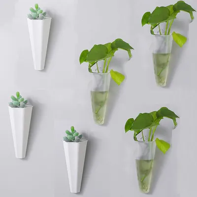 Produktbild von Wandvase mit Haken - Mini Pflanzenhalter - Set von 6 - 15 cm hoch