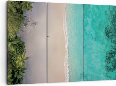 Produktbild von Bild auf Leinwand - Leinwandbild - 3 Teile - Strand Tropen Rand - 105x70cm - Wand Bild - Wanddeko - Wandbilder - Leinwanddruck - Bilder - Wanddekoration - Leinwand bilder - Wandbild - CE105x70-5000