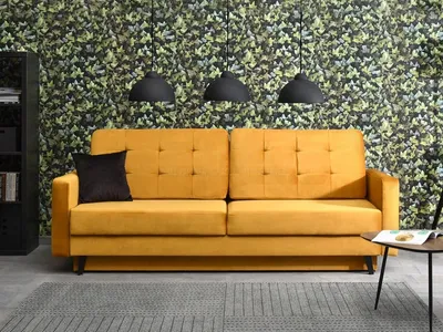 Zdjęcie produktu dla Sofa rozkładana IRSA - miodowy / czarny
