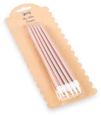Produktbild von 10 Riesen-Geburtstagskerzen Rosegold 15 cm Metallic-Effekt - Einheitsgröße