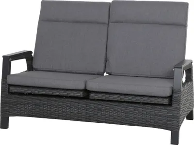 Produktbild von SIENA GARDEN Solea 2-Sitzer Sofa, night-blue, Alu/ Gardino-Geflecht, 85x151,5x97cm, inkl. Polster, Rückenlehne verstellbar