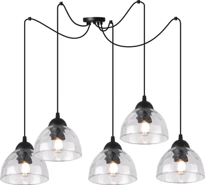 Produktbild von Hängelampe Spinne Venice 5-flammig mit klaren Glas Lampenschirmen E27