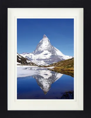 Obrázek produktu pro Obraz v rámu s elegantním paspartou | Obrazy na zeď | V rámu - Matterhorn s Riffelsee (40 x 30 cm)