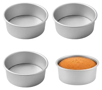 Runde Kuchenform 17 cm, Aluminium, 4er-Set, antihaftbeschichtet