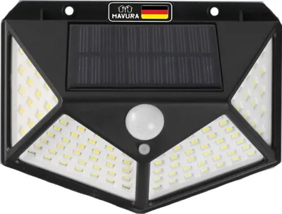 Image de SolarMAX LED Lampe solaire murale à détecteur de mouvement Lampe solaire d'extérieur 270° 308 LED