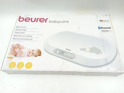Immagine prodotto di Beurer BY 90 bilancia pesa neonati App gratuita iOS + Android nastro di misurazione integrato Capacità di carico 20 kg Funzione di mantenimento per neonati che scalciano(46,55)