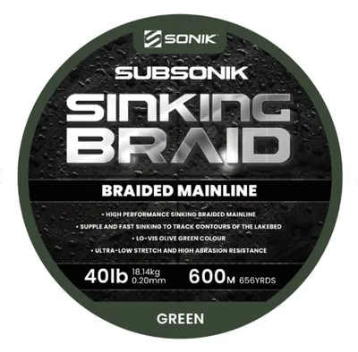 Produktbild von Sonik Subsonik Sinking Braid 40lb 0,20mm - 600m geflochtene Angelschnur