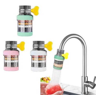 Obrázek produktu pro Filtr na vodu do vodovodního kohoutku, 3 kusy, 6vrstvá filtrace, aktivní uhlí, pro kuchyň a koupelnu, průměr 15-32 mm
