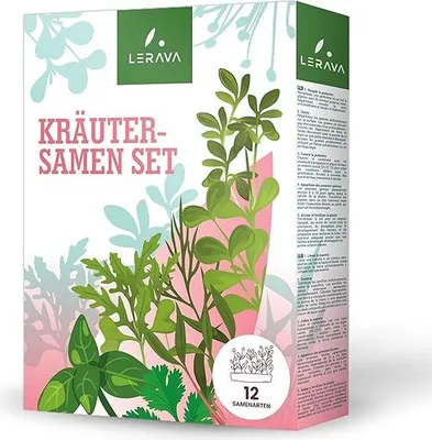Produktbild von LERAVA® Kräutersamen Set [BIO] – 12 Sorten verschiedener Kräuter - Ideal für Balkon und Garten - Erste Sprossen nach 8-14 Tagen