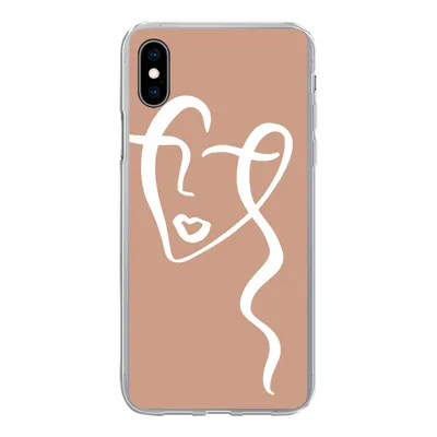 Produktbild von MuchoWow® Handyhülle Schutzhülle Hülle für iPhone Xs Frau - Gesicht - Abstrakt Silikon Softcase Handy Hülle - Handytasche