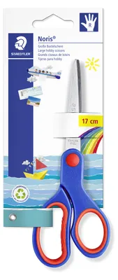 Produktbild von STAEDTLER Noris 965 Bastelschere Blisterkarte mit Schere, 17 cm Scherblatt