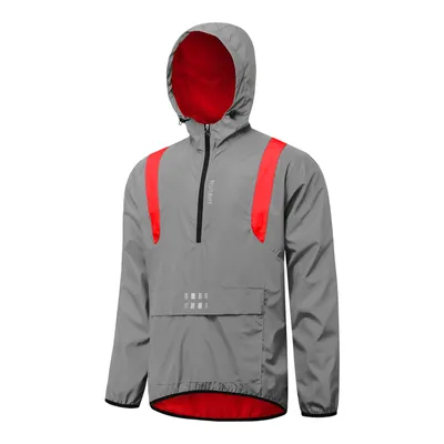 Produktbild von Reflektierende Fahrradjacke fš¹r Herren, winddicht, mit Kapuze, Mantel zum Laufen, Wandern, Spazierengehen, Nachtsicherheitsjacke