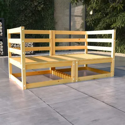 Produktbild von The Living Store Gartensofa 2-Sitzer Massivholz Kiefer