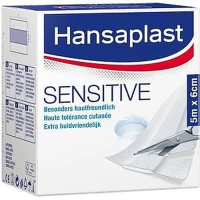 Productafbeelding van Hansaplast Sensitive pleisters - 5 meter - 5 m x 6 cm | Verpakking (5 m)