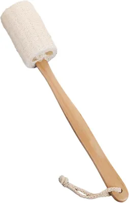 Productafbeelding van Houten luffa-rugborstel met lange handgreep