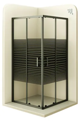 Produktbild von i-flair Schiebetür Duschkabine 95x95x190 cm aus teilsatiniertem 6 mm Sicherheitsglas - DK67
