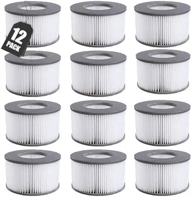 Produktbild von Ersatz Filterkartuschen für MSpa Filter, Ersatzfilter kompatibel mit Whirlpool MSpa Modelle ab 2020, Filterkartusche Wasserfilter für Aufblasbare Pools,Heiße U-Boote und Spa (12 PCS)