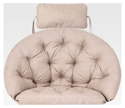 Produktbild von Kissen für Hängesessel, Polster für Polyrattan und Rattan Hängeschaukel, Sitzauflage mit Rückenkissen - Beige