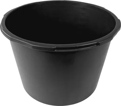 Image de Seau de chantier 90 litres avec graduation intérieure noir Seau à mortier Bac à ciment Tubes de maçon