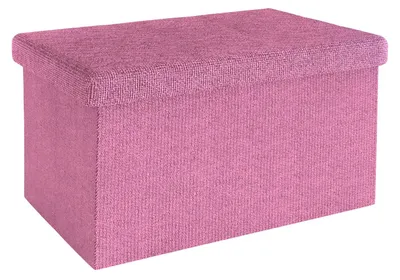 Produktbild von Intirilife Faltbare Sitzbank 49x30x30 cm in KIRSCHBLÜTEN PINK - Sitzwürfel mit Stauraum und Deckel aus Stoff in Leinen Optik - Sitzcube Fußablage Aufbewahrungsbox Truhe Sitzhocker