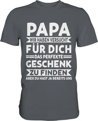 Produktbild von Papa Geschenk Vatertag Kinder Vater T-Shirt – Dark Grey / 3XL