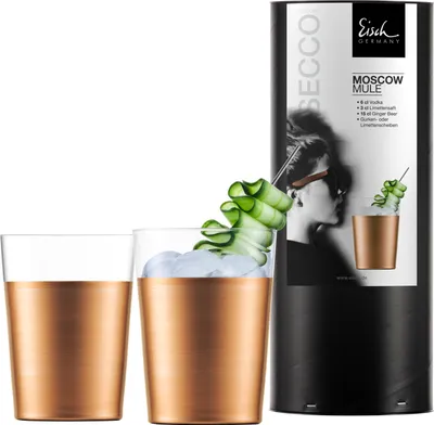 Produktbild von Eisch Vorteilset 2 Stück 2 Moscow Mule Gläser 118/91 in Geschenkröhre SECCO FLAVOURED 30011893 und Geschenk + Spende