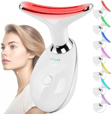 Produktbild von Gesichtsmassagegerät Gegen Falten,Gesicht Schönheit mit 3 Modi,45℃ V FaceBeauty Meter Gesichtsgerät für Hautstraffung & Lifting EMS V Shape Face Gerät