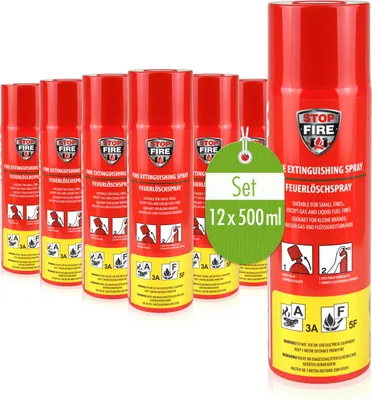 Produktbild von 12x 500ml Feuerlöschspray für den Haushalt