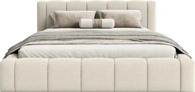 Produktbild von FEDVE Polsterbett Nedi aus Bouclé-Stoff 160x200 cm, Beige