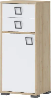 Produktbild von Kommode 22, Farbe: Buche / Weiß - 102 x 44 x 37 cm (H x B x T)