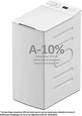 Image de Lave-linge Top CONTINENTAL EDISON CELL712TW, 7 kg, Induction, 40 cm, 1200 tr/min, Blanc