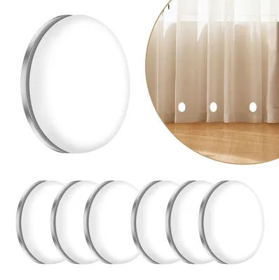 Productafbeelding van 6 paar douchegordijnverklikkers, waterdicht, magnetisch, rond, wit