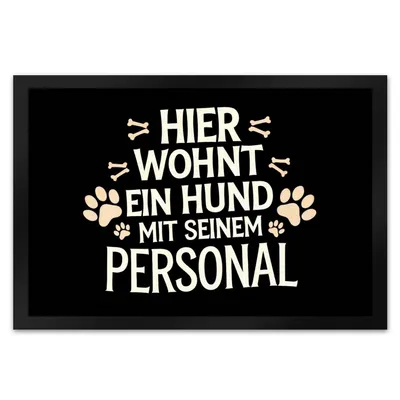 Produktbild von Hier wohnt ein Hund mit seinem Perosnal Fußmatte XL in 40x60 cm