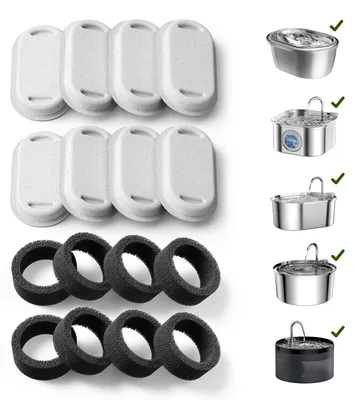 Produktbild von PETLIBRO Katzenbrunnen Filter 8er Pack, 8 Stück Filter für Katzenbrunnen Edelsta