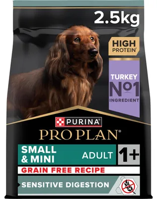 Produktbild von PRO PLAN Getreidefrei Small und Mini Adult Sensitive Digestion, 4 x 2,5kg