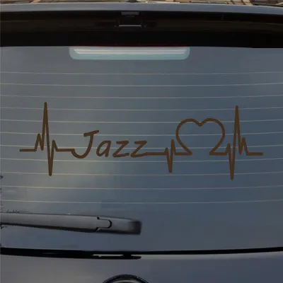 Produktbild von Heckscheibenaufkleber Jazz Puls Herzschlag Auto-Aufkleber 55x17 cm Braun Auto Aufkleber Sticker