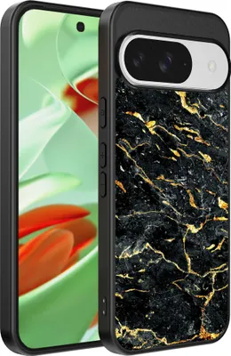 Obrázok produktu pre Fit pre Google Pixel 9 Pro Phone Case with Black Gold Marble Print - TPU Backcover Case Black Gold Marble Design - Black Gold - Smartphonica