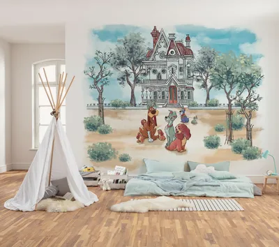Produktbild von Komar Vlies Fototapete - Disney Lady and the Tramp Sweet Home - Größe 300 x 250 cm