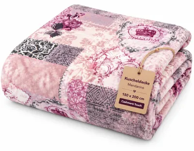 Immagine prodotto di Accogliente coperta di flanella (Mandarino) - coperta soffice di alta qualità, 150x200 cm - copriletto Cashmere Touch
