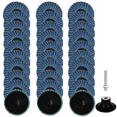 Fächerschleifscheiben 50 mm, 24 Stück, Körnung 40/60/80, Zirkonkorund