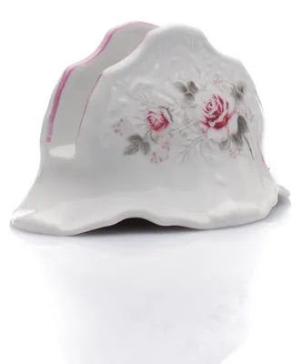 Produktbild von Stojánek na ubrousky, český porcelán, Bernadotte, růže, růžový proužek, Thun, 7 cm
