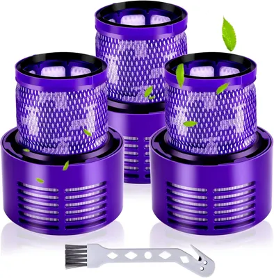 Produktbild von 3er-Pack V10-Filter für Dyson V10 Animal V10 Absolute V10 Total Clean V10 Cyclone SV12 Kabelloser Staubsaugerfilter, Ersatzfilter, Ersatzteile, waschbar, Ersetzen Sie Teilenummer 969082-01 und 96908201