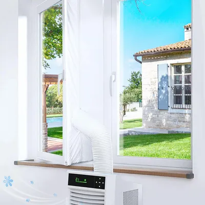 Fensterabdichtung für Klimaanlagen, 500 cm, weiß, Nylon
