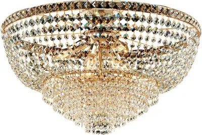 Immagine prodotto di Wagner Plafoniera in ferro e ottone dorato con strass 8 luci H.40 Ø62 BL266-PL8-OR