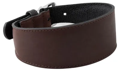 Produktbild von Das Lederband Windhundhalsband Vancouver Mocca/Black, Länge: 62 cm / Breite: 55 mm