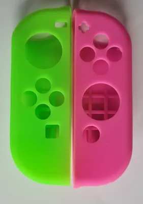 Produktbild von Silikon Hülle Joy Con Drittanbieter Switch / OLED Nintendo NEU Grün/Pink