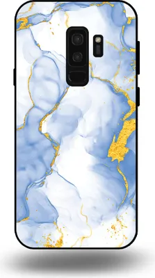 Produktbild von Smartphonica Telefon Fall geeignet für Samsung Galaxy S9 Plus mit Hellblau Gold Marmor Print - TPU Backcover Fall Hellblau Gold Marmor Design