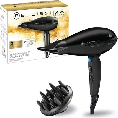 Produktbild von Professioneller Haartrockner, 2300 W, Keramik- und Turmalinbeschichtung, 8 Gebläse- und Temperaturstufen, schmale Düse, inklusive Diffusor